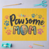 Papier Mousseline Graphique Whimsical "Pawsome MOM" avec pattes colo (Artisanat)
