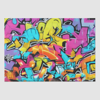 Papier Mousseline Gras Bright Colonnes Graffiti Street Art Motif