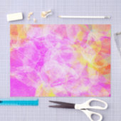 Papier Mousseline Gras Eclectique rose et jaune Abstrait (Artisanat)