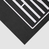 Papier Mousseline Gras moderne 3 initiales Monogramme | Blanc sur no (Détail)