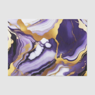 Papier Mousseline Gras Trendy violet jaune or faux marbre