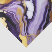 Papier Mousseline Gras Trendy violet jaune or faux marbre (Détail)