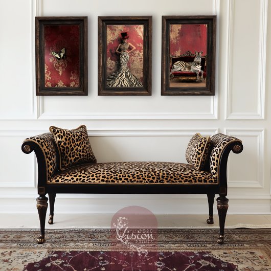 Papier Mousseline Gras, Zebra Lounge, Hollywood Regency