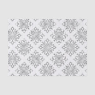 Papier Mousseline Gray élégant sur Damask blanc