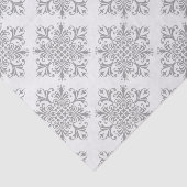 Papier Mousseline Gray élégant sur Damask blanc (Détail)