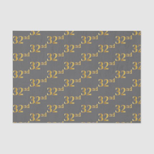 Papier Mousseline Gray, Faux Gold 32e (Trente-Seconde) (Recto)