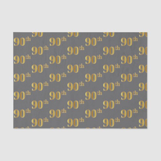 Papier Mousseline Gray, Faux Gold 90e (Ninetieth) (Recto)