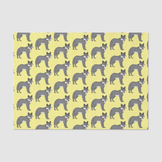 Papier Mousseline Gray wolf with pipe cartoon (Recto)