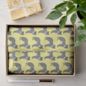 Papier Mousseline Gray wolf with pipe cartoon (Cadeau)