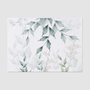 Papier Mousseline Grayed Jade Green Botanical
