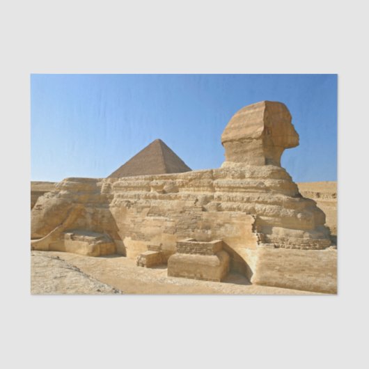 Papier Mousseline Great Sphinx of Giza with Khafre pyramid - Egypt (Recto)