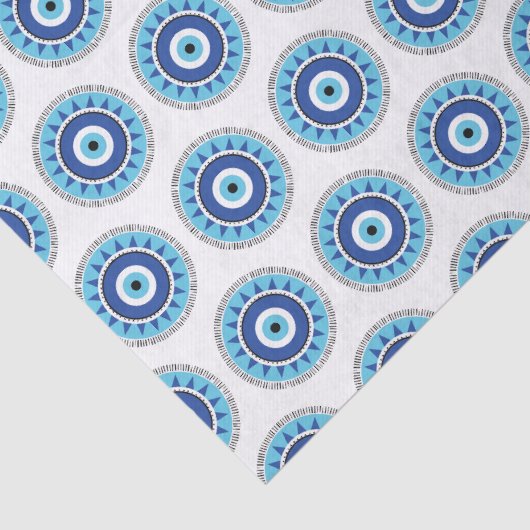 Papier Mousseline Grec Mal Eye Bleu (Détail)