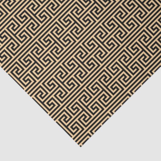 Papier Mousseline Grec Meander Carré clé H Motif Brown (Détail)