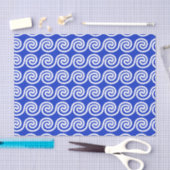 Papier Mousseline Grec Meander Key Waves Motif Bleu (Artisanat)