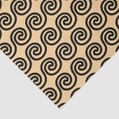 Papier Mousseline Grec Meander Key Waves Motif Brown (Détail)