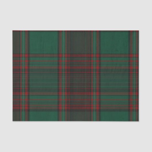 Papier Mousseline Green and Red Plaid Holiday Tissue Paper (Recto)