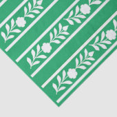 Papier Mousseline Green Bone Inlay Floral Border Decoupage Paper (Détail)