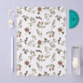 Papier Mousseline Green Burgundy Wildflower (Artisanat)