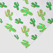 Papier Mousseline Green Cactus Motif Desert Botanique Thème (Détail)