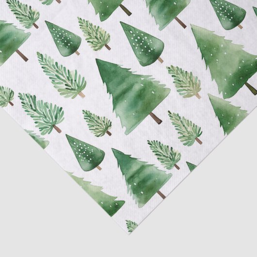 Papier Mousseline Green Christmas Trees (Détail)