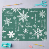 Papier Mousseline Green Custom Nom Noël Fête neige (Artisanat)