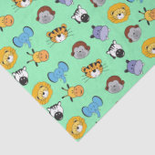 Papier Mousseline Green Cute Wild One Animal Illustrations Safari (Détail)