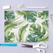 Papier Mousseline Green Elegant Tropical Summer Palm Feuille Chic (Artisanat)