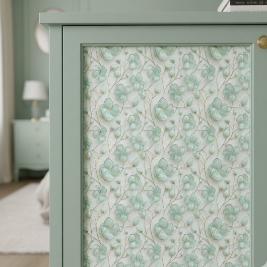 Papier Mousseline Green Floral Decoupage Tissue Paper