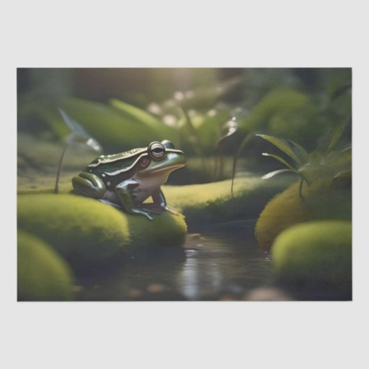 Papier Mousseline Green Frog Forest Life, (Recto)