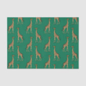Papier Mousseline Green Giraffe Wildlife (Recto)