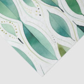 Papier Mousseline Green Glam Gold Feuilles Abstrait (Détail)