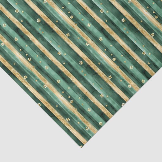 Papier Mousseline Green Gold Shamrock St. Patrick's Day (Détail)