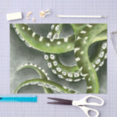 Papier Mousseline Green Grey Tentacles (Artisanat)