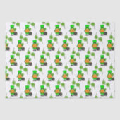 Papier Mousseline Green Leprechaun Gnome avec Shamrock (Recto)