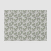 Papier Mousseline Green Olive & Leaf Pattern Gray Green Background (Recto)