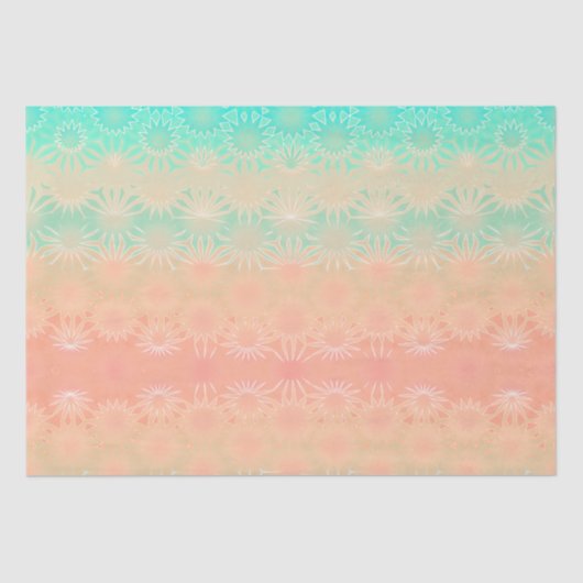 Papier Mousseline Green, Peach, Melon et Coral (Recto)