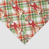 Papier Mousseline Green Plaid et Noël Boxer Amoureux des chiens Holi (Détail)