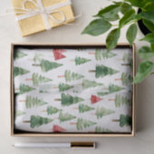 Papier Mousseline Green Red Christmas Trees (Cadeau)