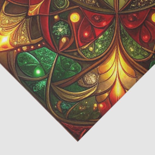 Papier Mousseline Green Red Decorative Holiday Tissue Paper (Détail)