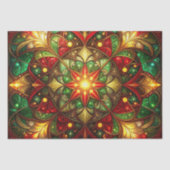 Papier Mousseline Green Red Decorative Holiday Tissue Paper (Recto)