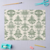 Papier Mousseline Green Toile Christmas Bells & Ornaments Pattern (Artisanat)