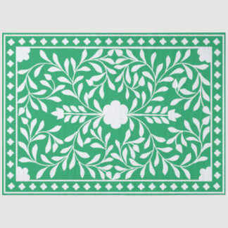 Papier Mousseline Green Traditional Bone Inlay Decoupage Paper
