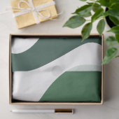 Papier Mousseline Green Wavy Stripes (Cadeau)