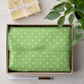 Papier Mousseline Green With White Polka Dots (Cadeau)