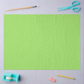 Papier Mousseline Green With White Polka Dots (Artisanat)