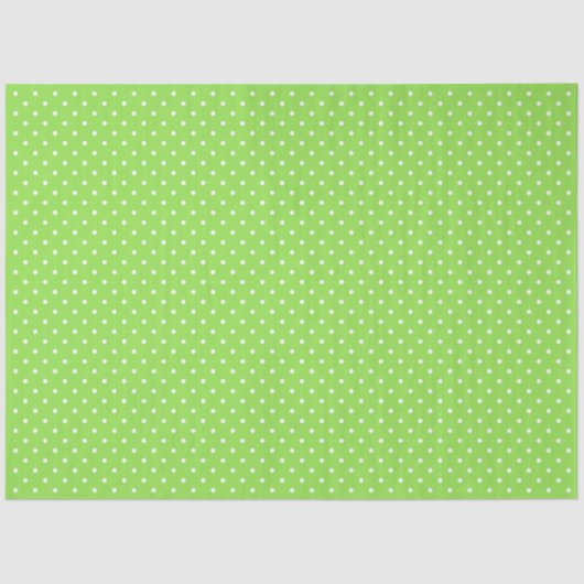 Papier Mousseline Green With White Polka Dots (Recto)