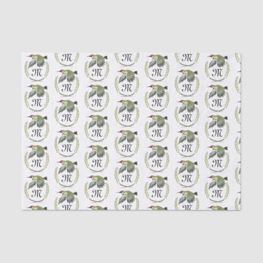 Papier Mousseline Green woodpecker à Flight monogram (Recto)