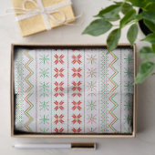 Papier Mousseline Green-Yellow-Red Pixel knit Pattern (Cadeau)