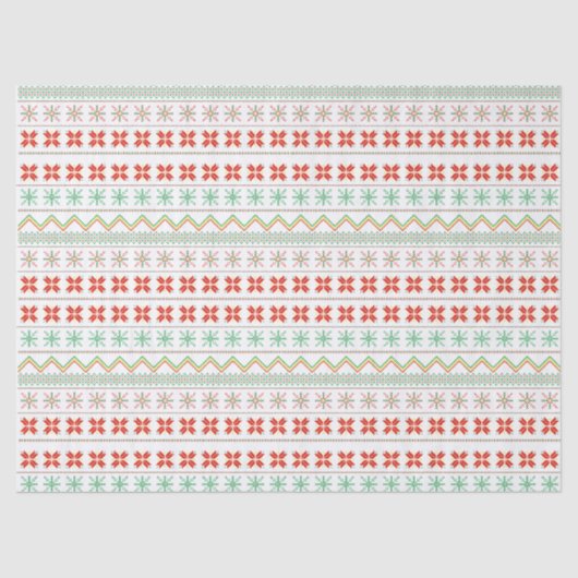 Papier Mousseline Green-Yellow-Red Pixel knit Pattern (Recto)