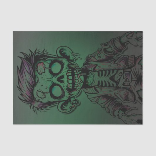 Papier Mousseline Green Zombie Enfant Halloween fête d'anniversaire (Recto)